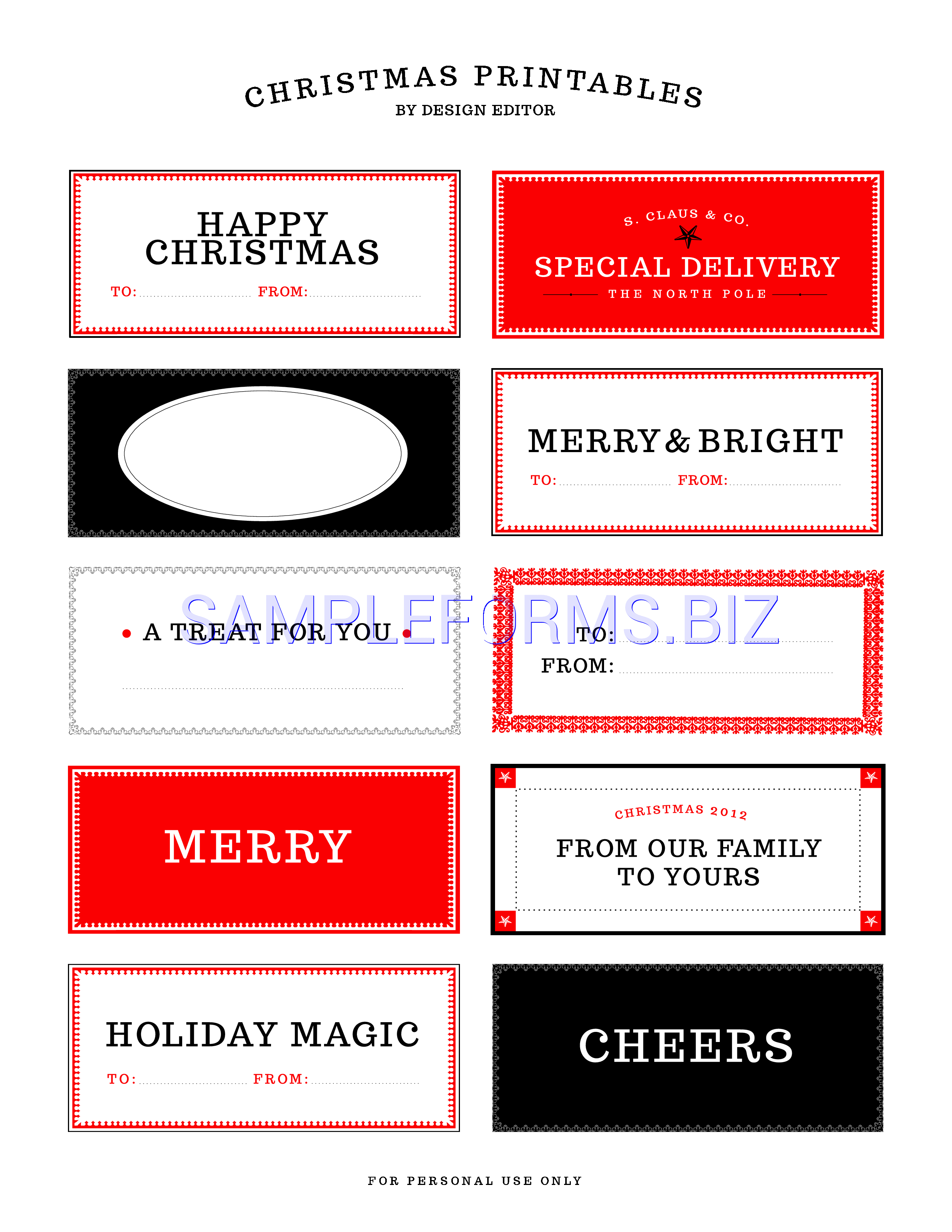Preview free downloadable Gift Tag Template 2 in PDF (page 1)